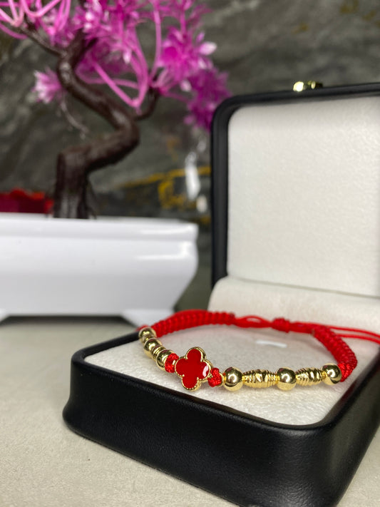 Pulsera Van Cleef roja barriles #5 lisa