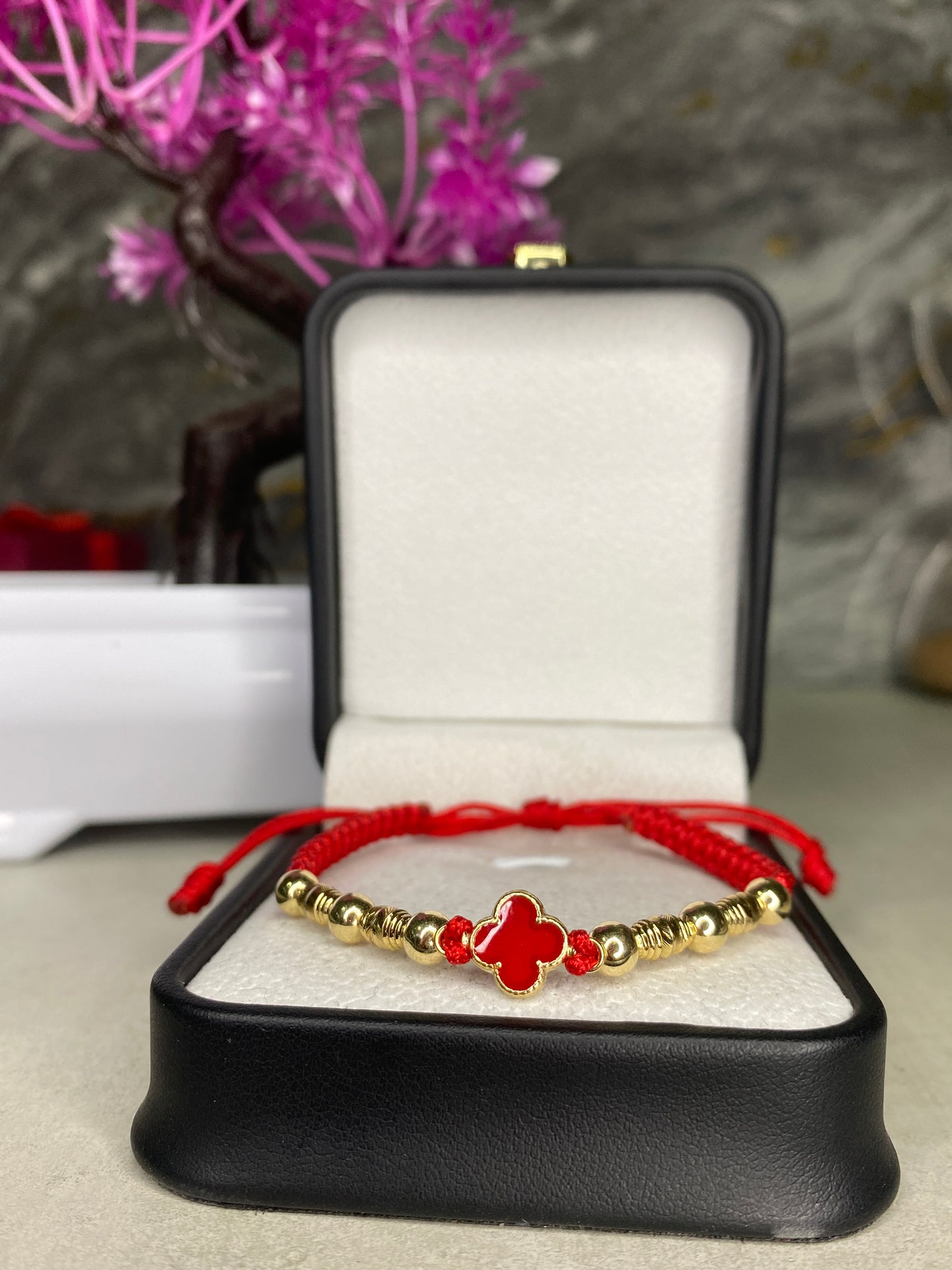 Pulsera Van Cleef roja barriles #5 lisa