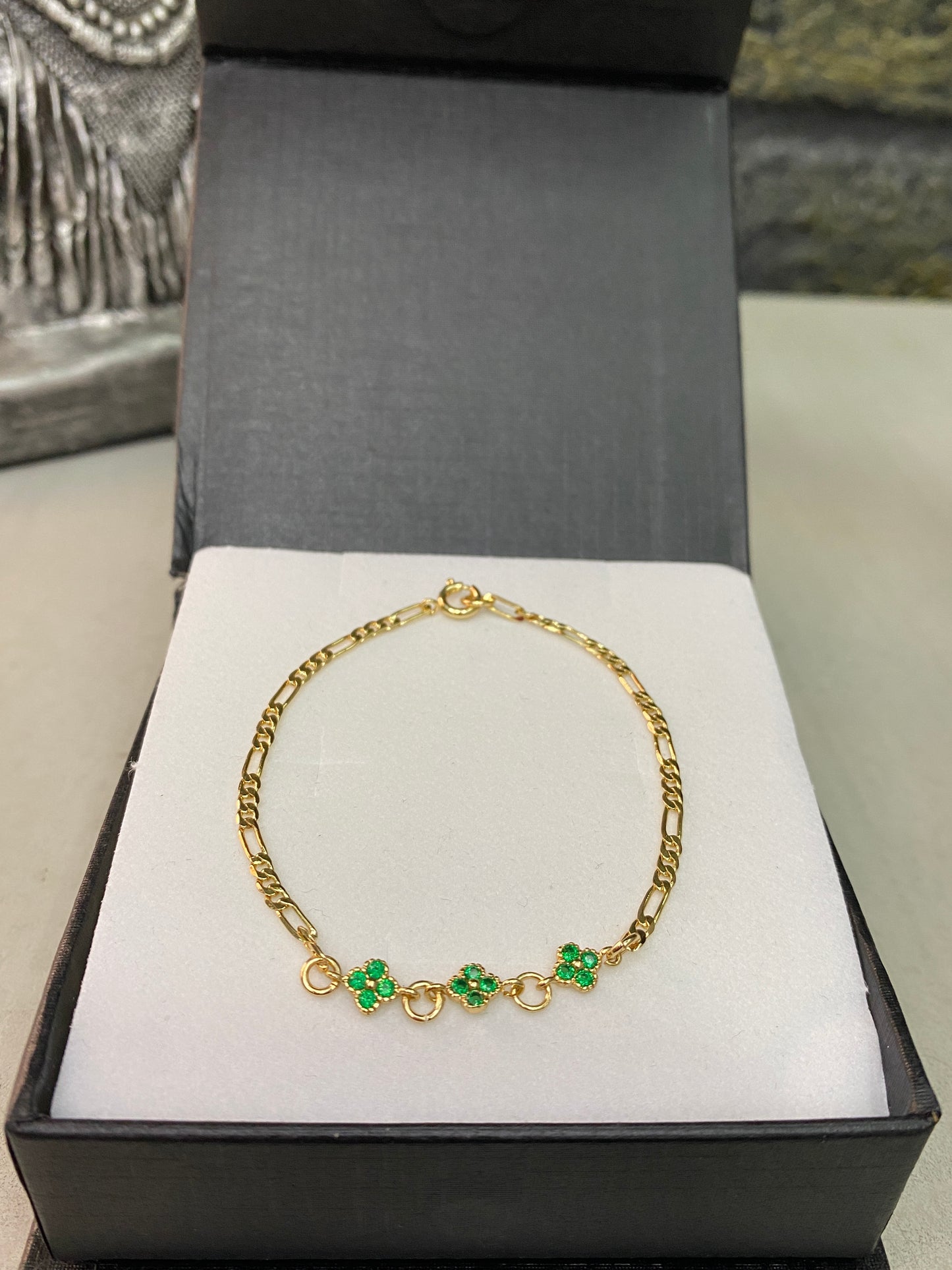 Pulso Cartier Van Cleef circonado verde mini