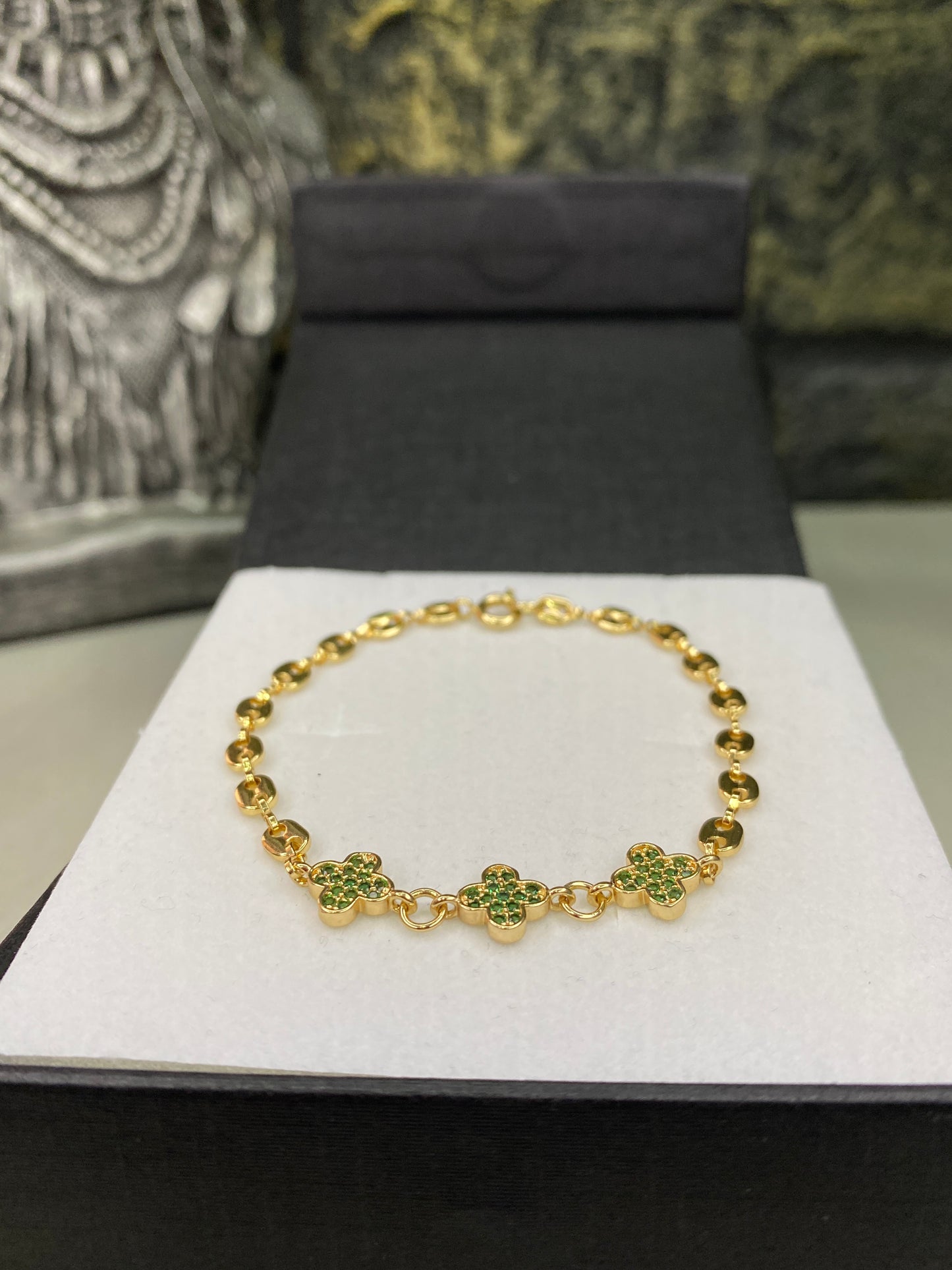 Pulso Gucci Van Cleef circonado verde