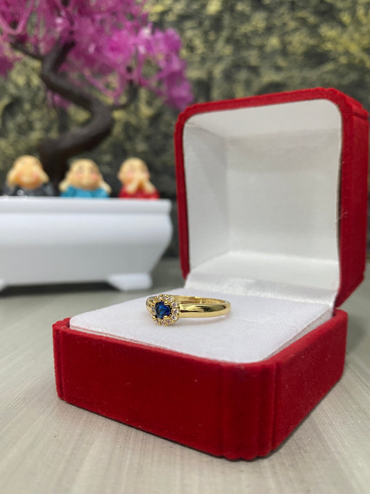 Anillo Importado Circon Azul rey Talla 6