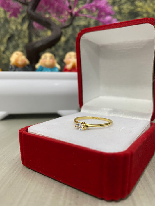 Anillo Importado Solitario blanco Talla 6