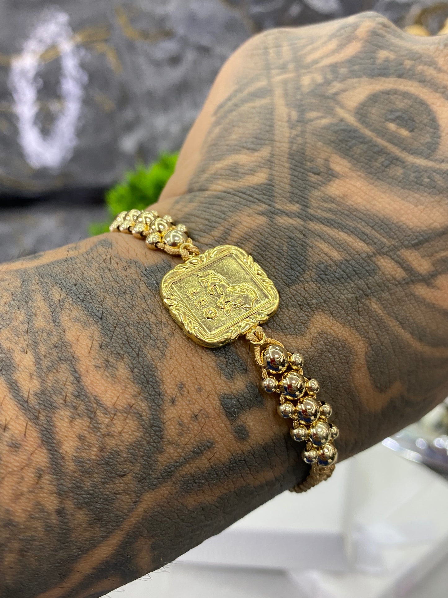 Pulsera zodiacal 3 carriles lisa LEO