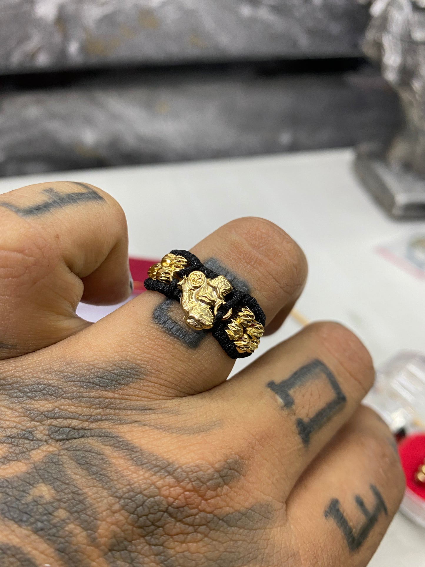 Anillo tio rico 10 balines #4 diamantados