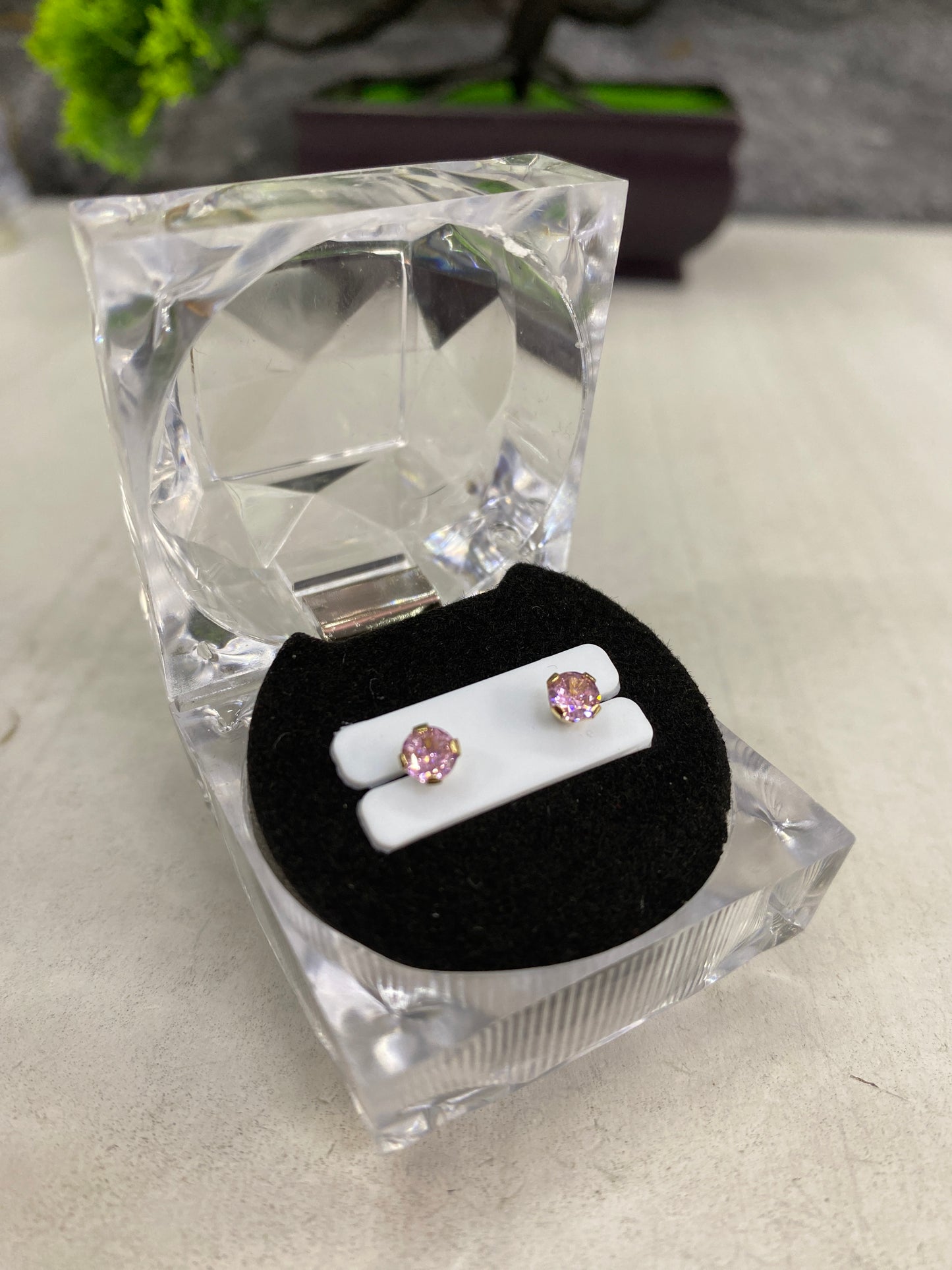 Topos Circon rosado mediano Rosca seguridad