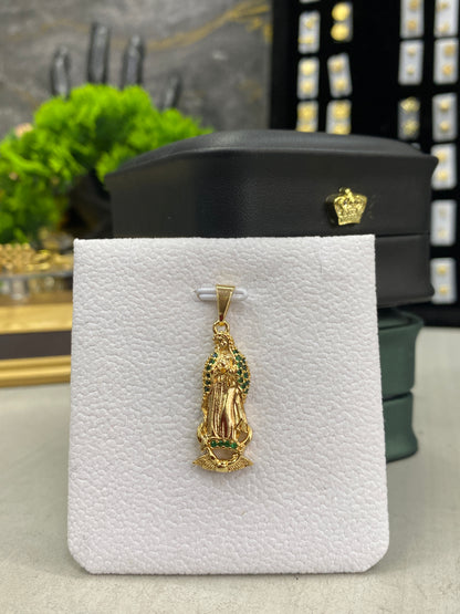 Dije Guadalupe circonada verde&nbsp;