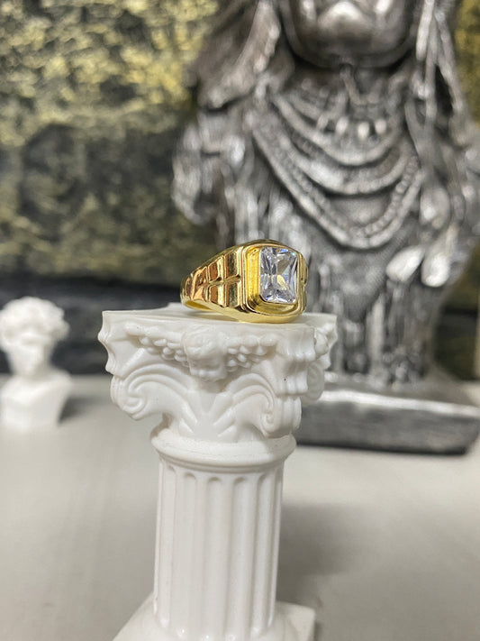 Anillo Circon grande Troquelado