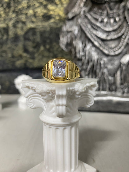 Anillo Circon grande Troquelado Talla 9