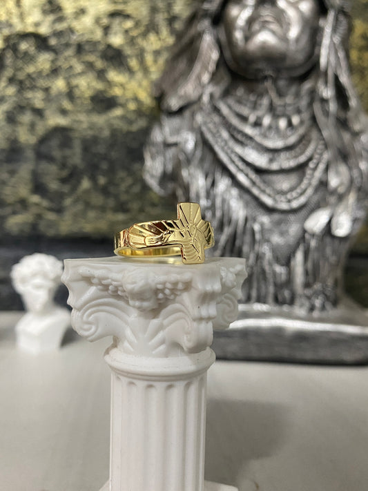 Anillo Crucifijo Troquelado