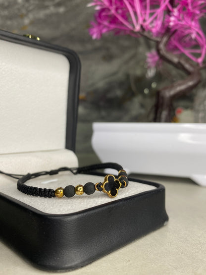 Pulsera Van Cleef negra sencilla