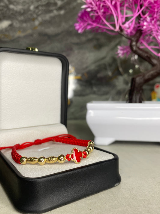 Pulsera Van Cleef roja barriles #5 lisa