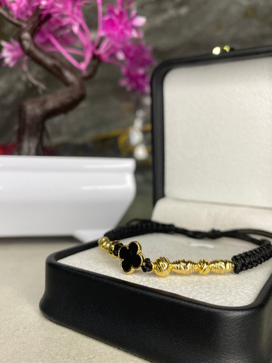 Pulsera Van Cleef Negra barriles diamantada