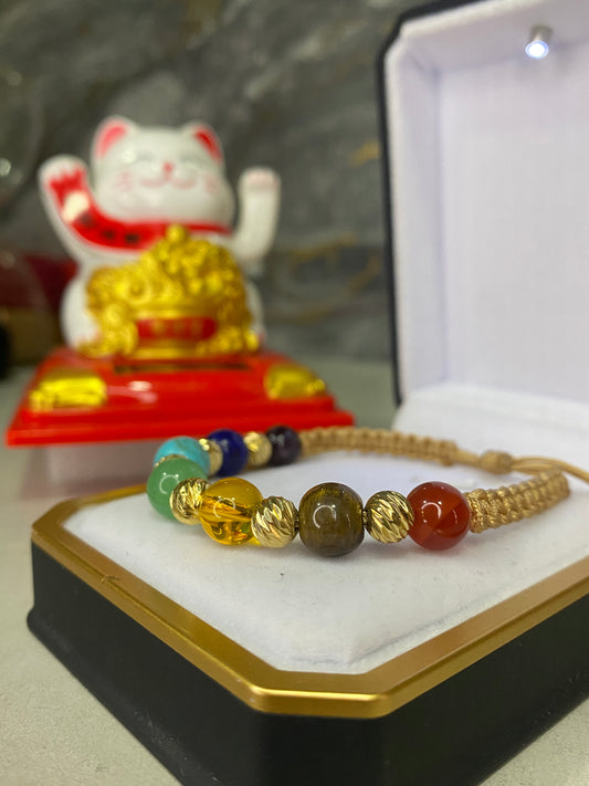 Pulsera 7 Chakras #6 Tipo Oro