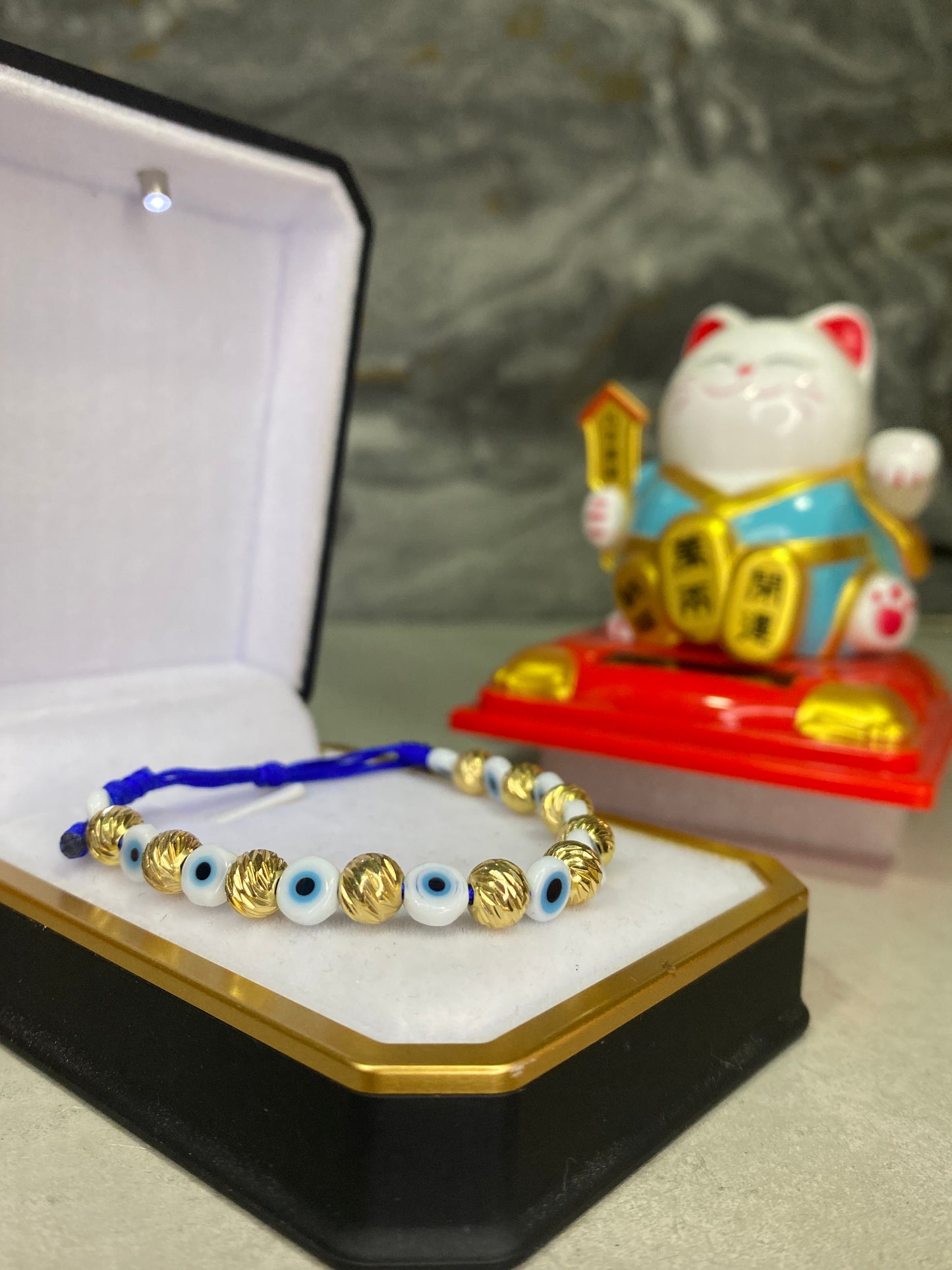 Pulsera de protección #6 Tipo oro ojos turcos planos