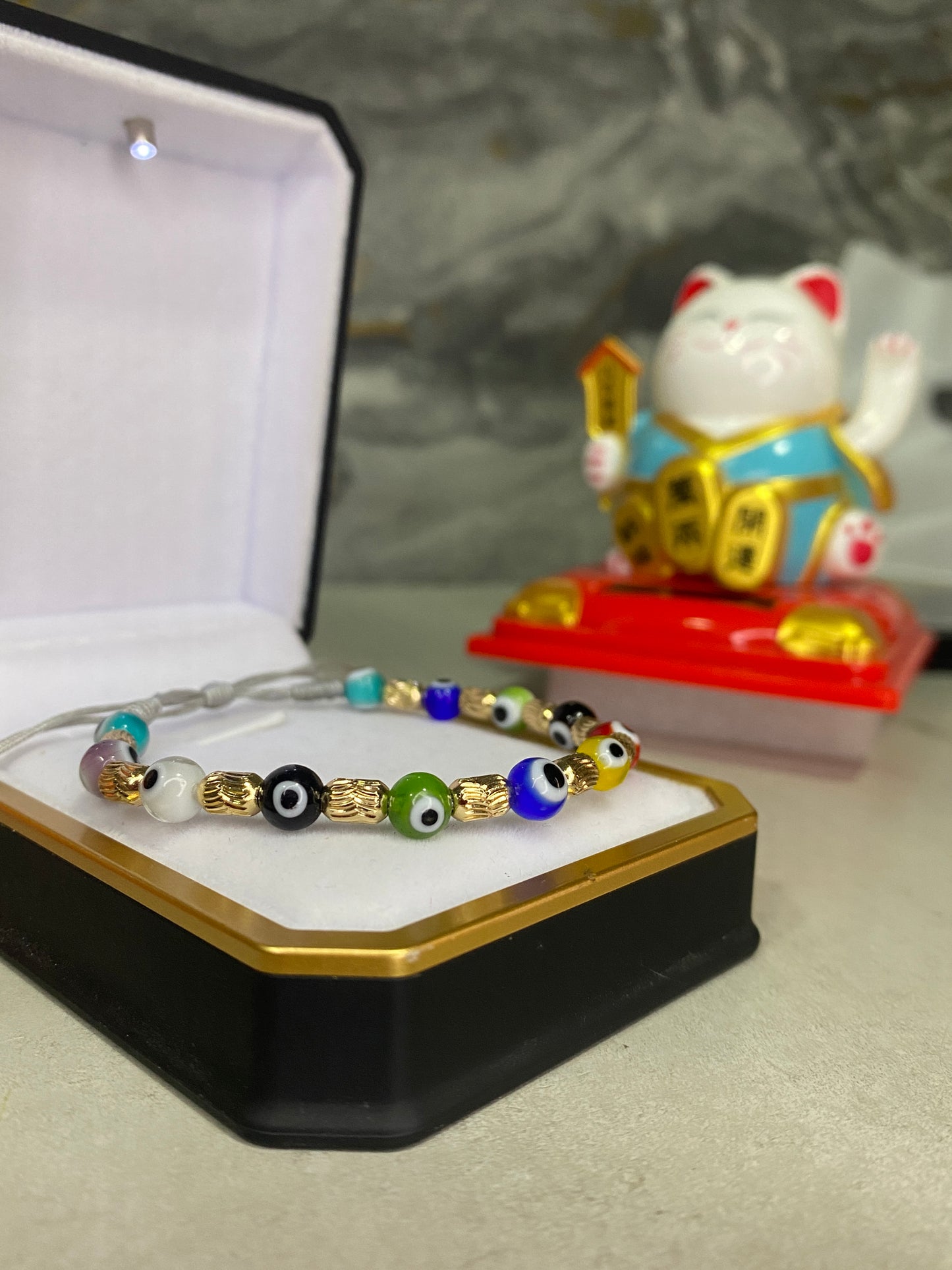 Pulsera de protección Barriles italianos y Ojos turcos esféricos