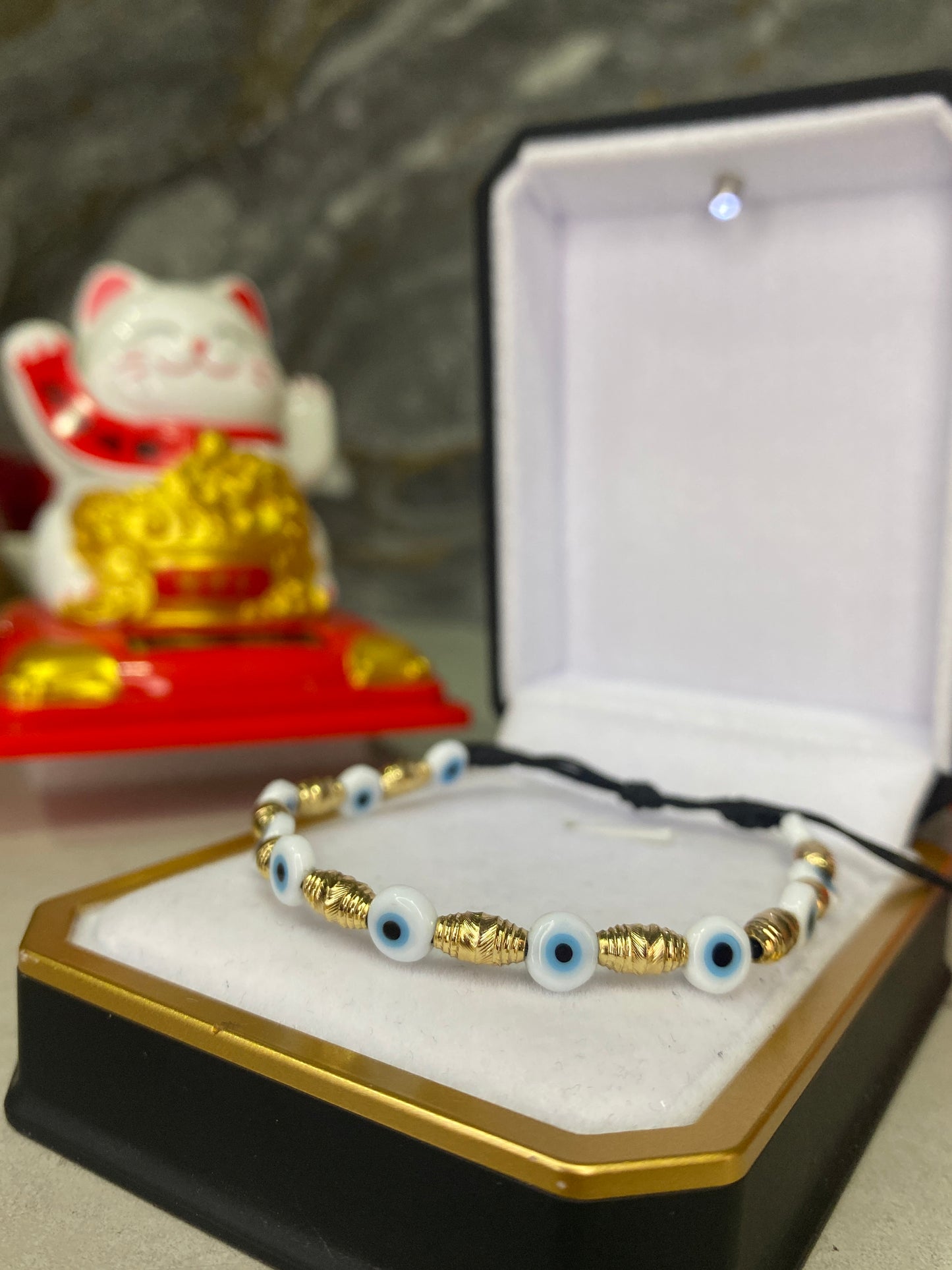Pulsera de protección barriles importados y ojos turcos planos