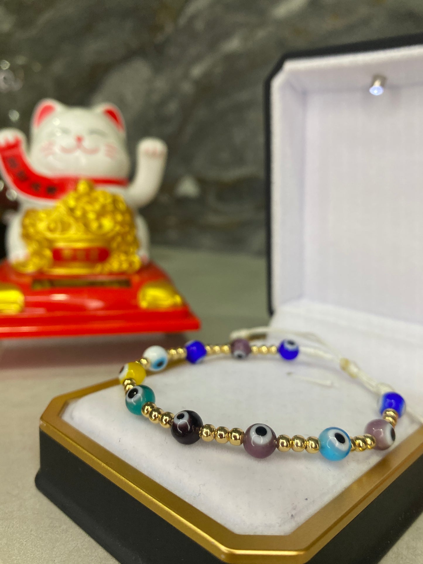 Pulsera de protección #3 lisa y ojos turcos esféricos