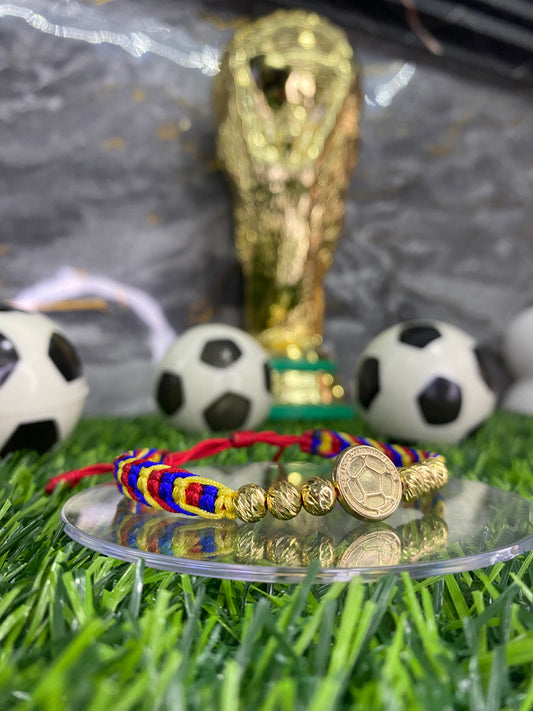 Pulsera Selección Colombia #6 Tipo Oro tejido entrelazado