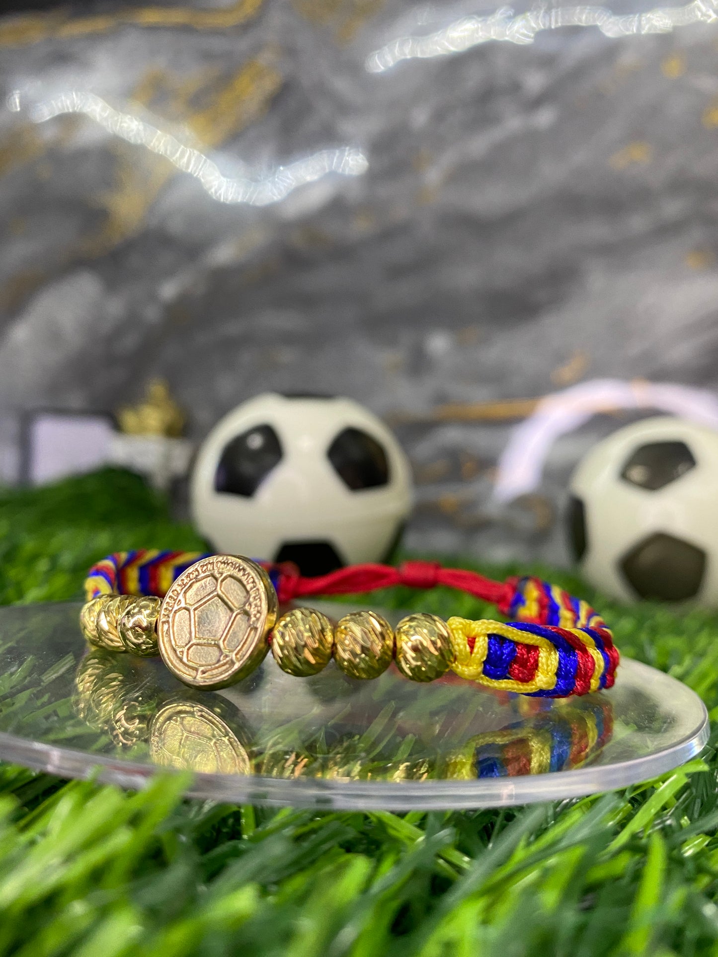 Pulsera Selección Colombia #6 Tipo Oro tejido entrelazado