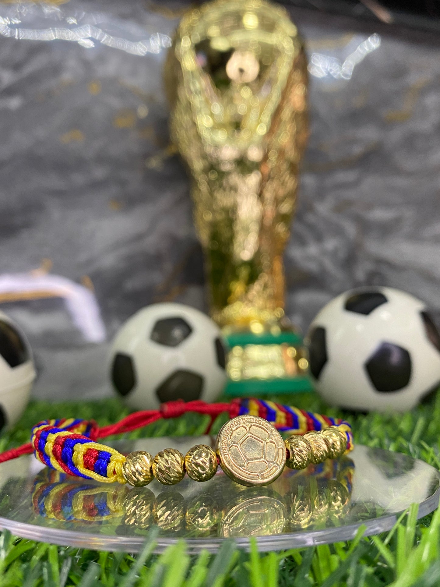 Pulsera Selección Colombia #6 Tipo Oro tejido entrelazado
