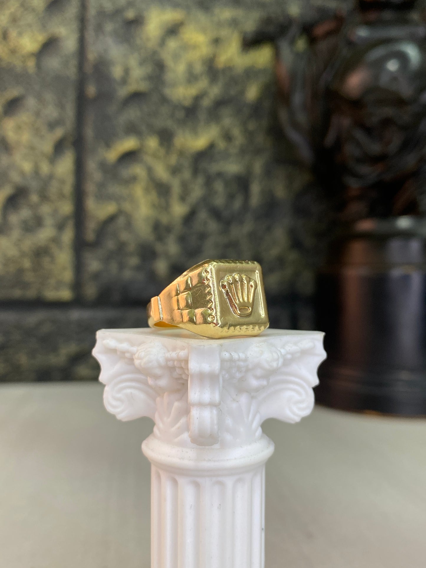 Anillo Rolex cuadrado Troquelado Talla 9,5