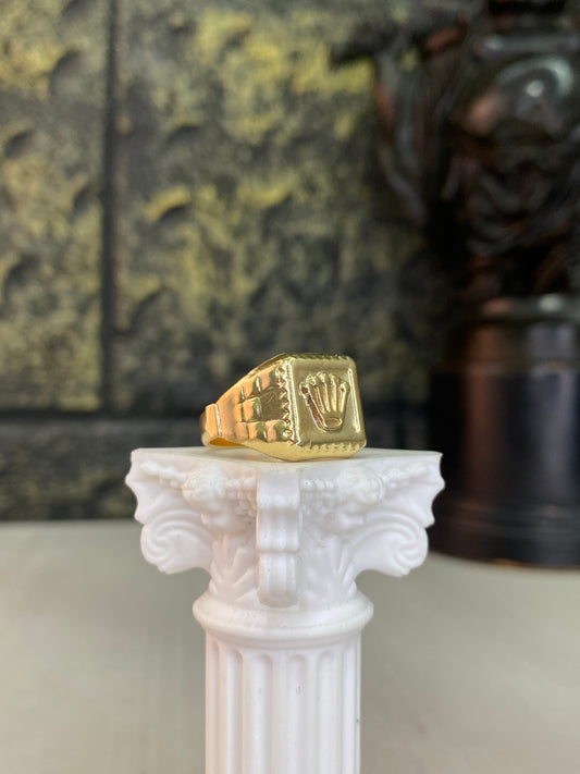 Anillo Rolex cuadrado Troquelado Talla 9,5