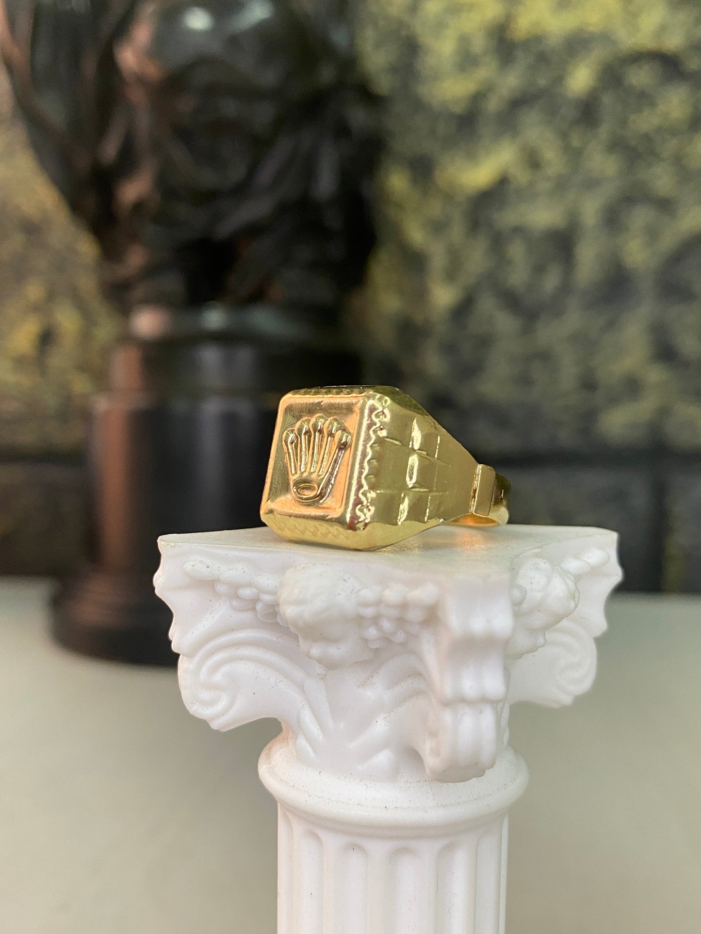 Anillo Rolex cuadrado Troquelado Talla 9,5