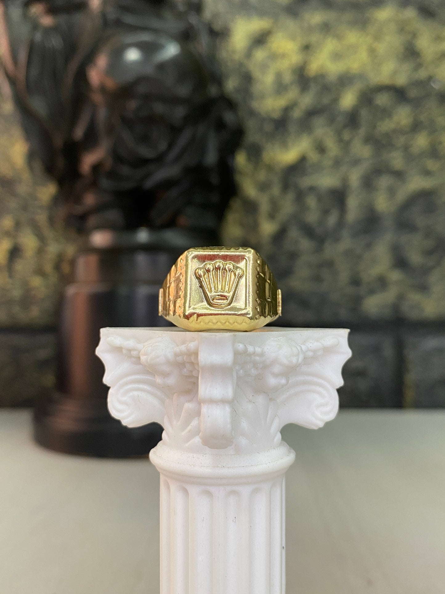 Anillo Rolex cuadrado Troquelado Talla 9,5