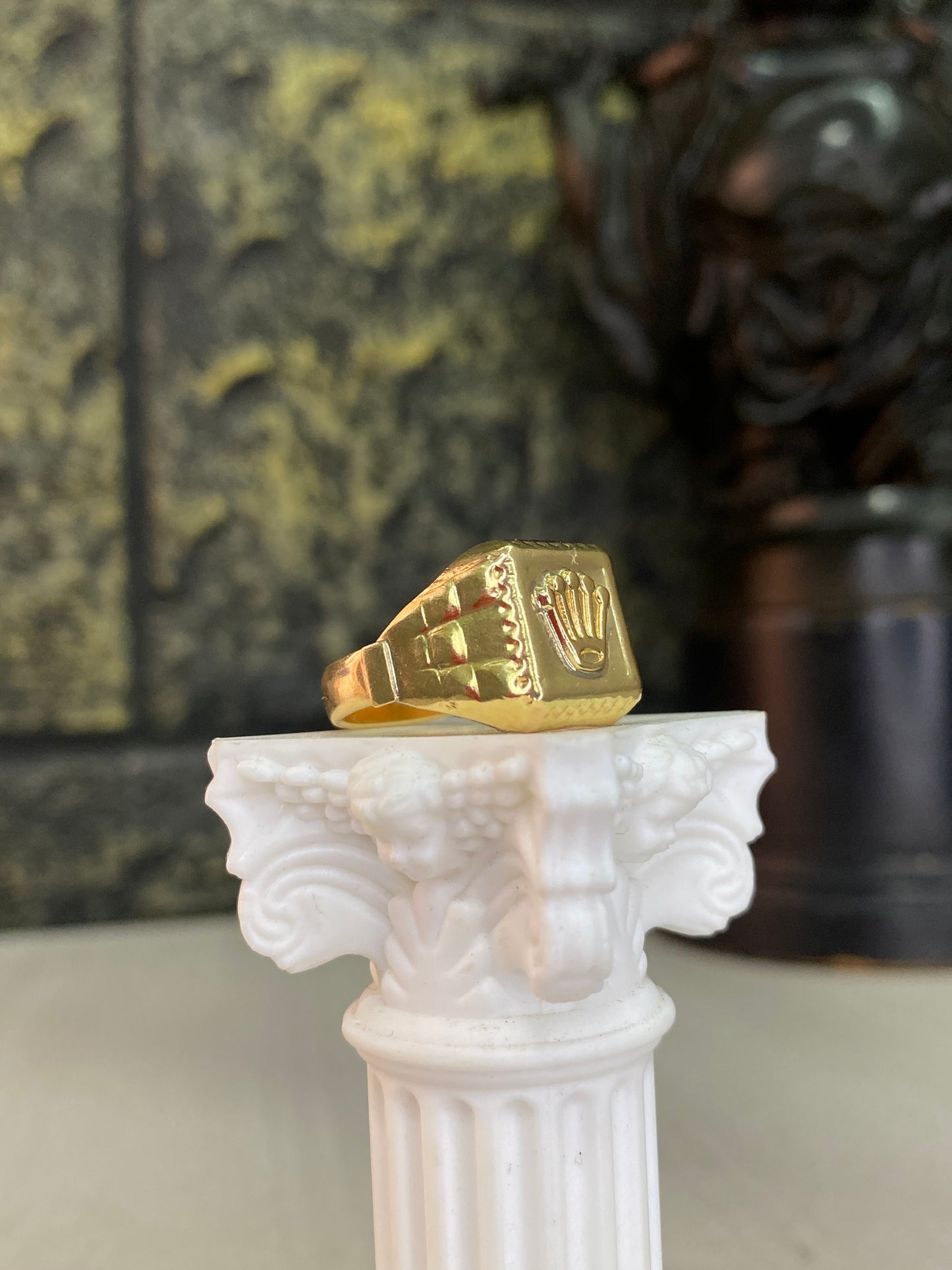 Anillo Rolex cuadrado Troquelado Talla 9
