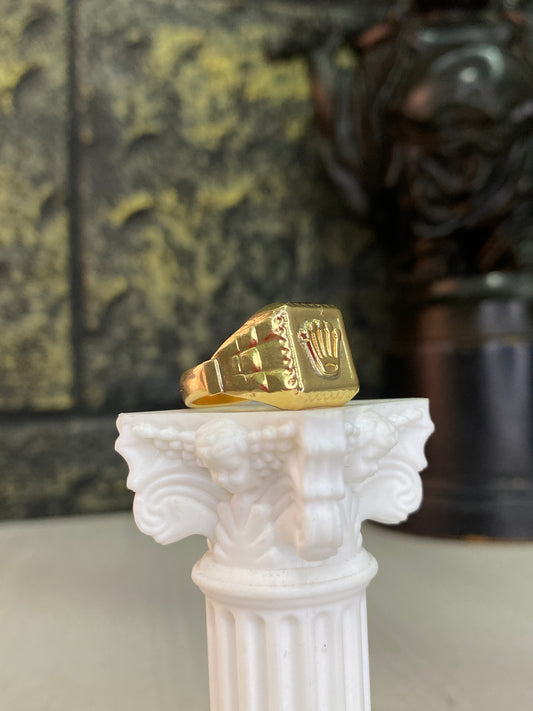 Anillo Rolex cuadrado Troquelado Talla 9