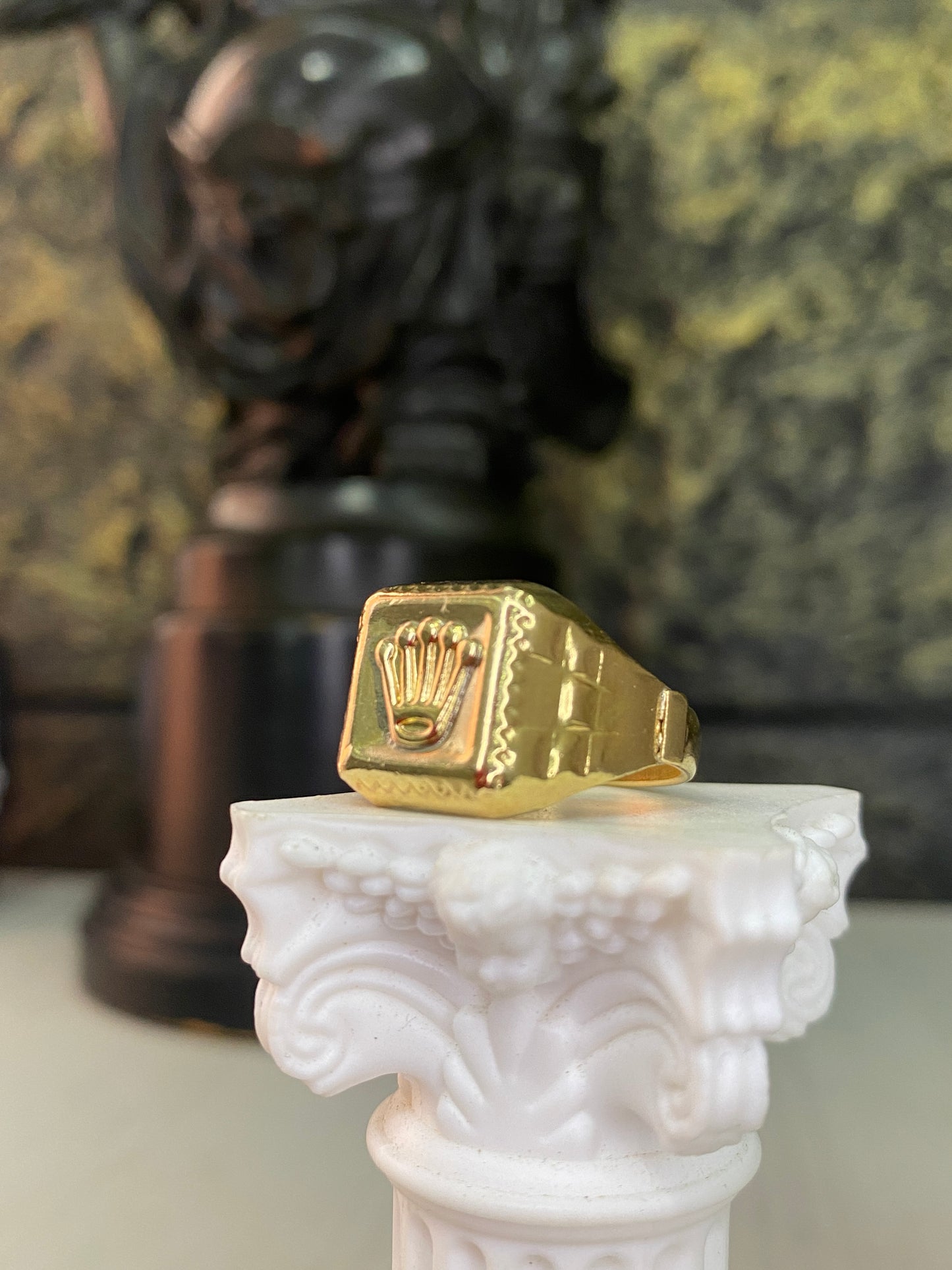 Anillo Rolex cuadrado Troquelado Talla 9