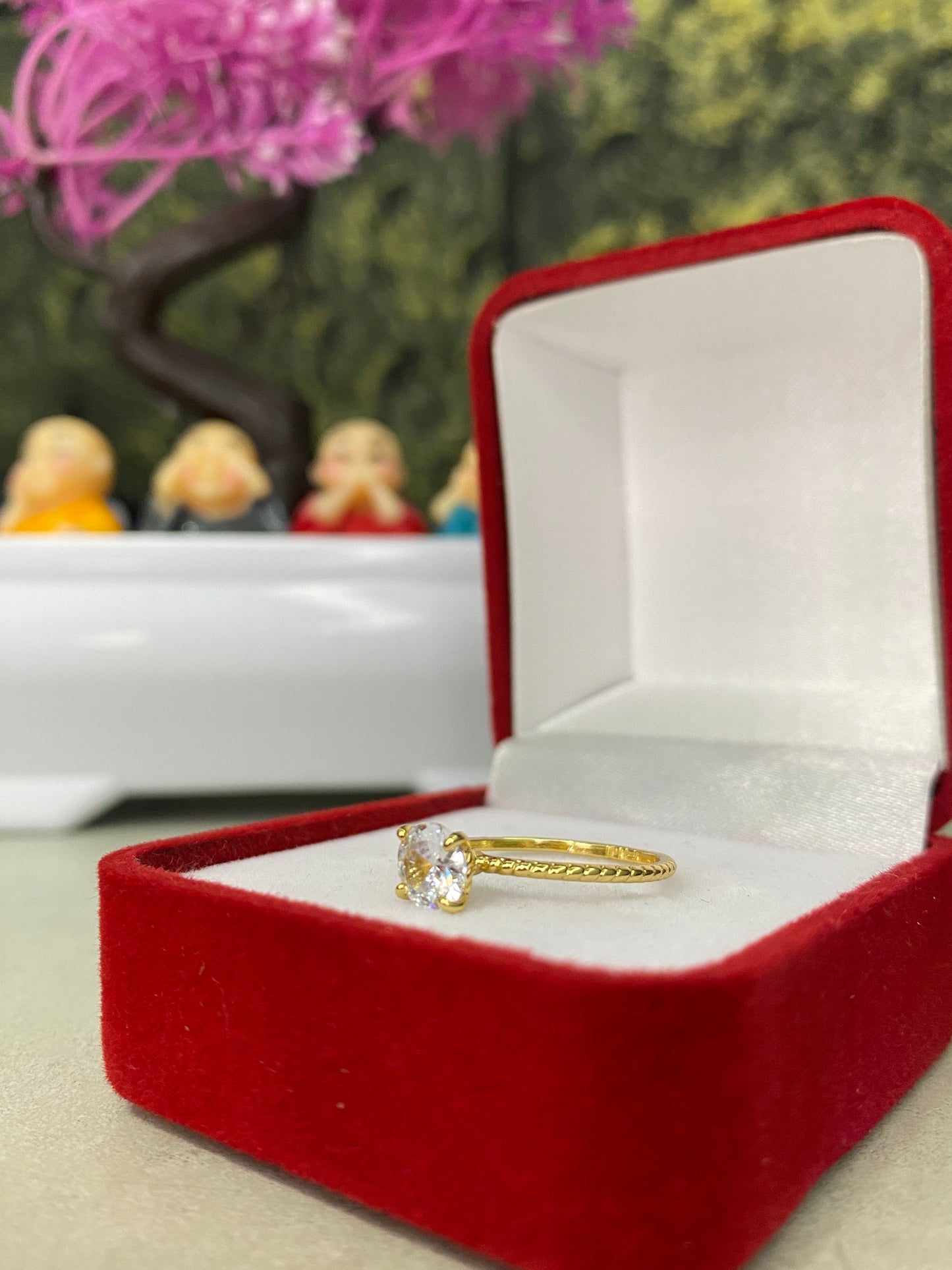 Anillo Importado Solitario Delgado Talla 7