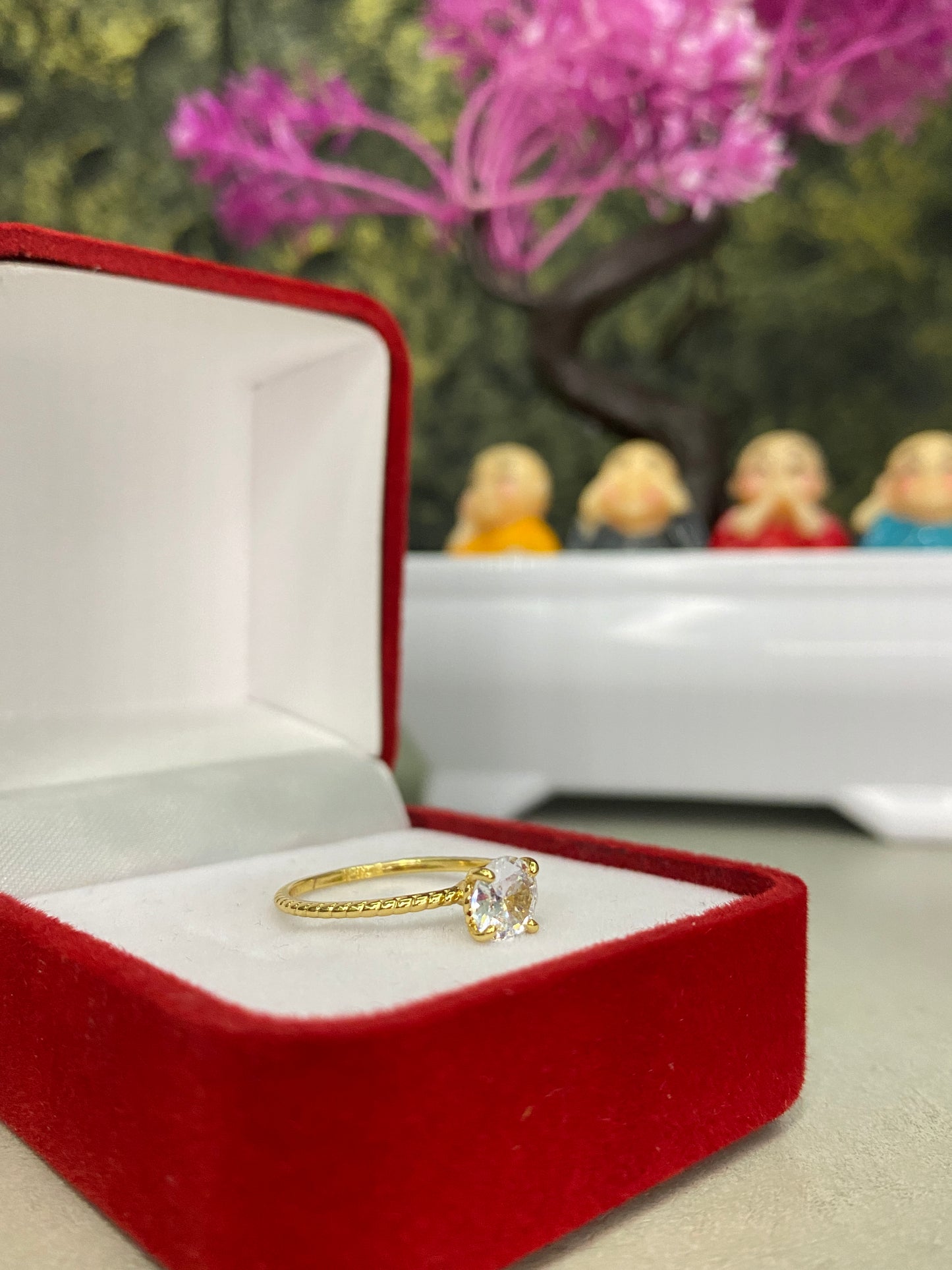 Anillo Importado Solitario Delgado Talla 7