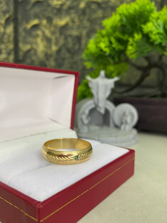 Argolla Matrimonial Circon verde Talla 13