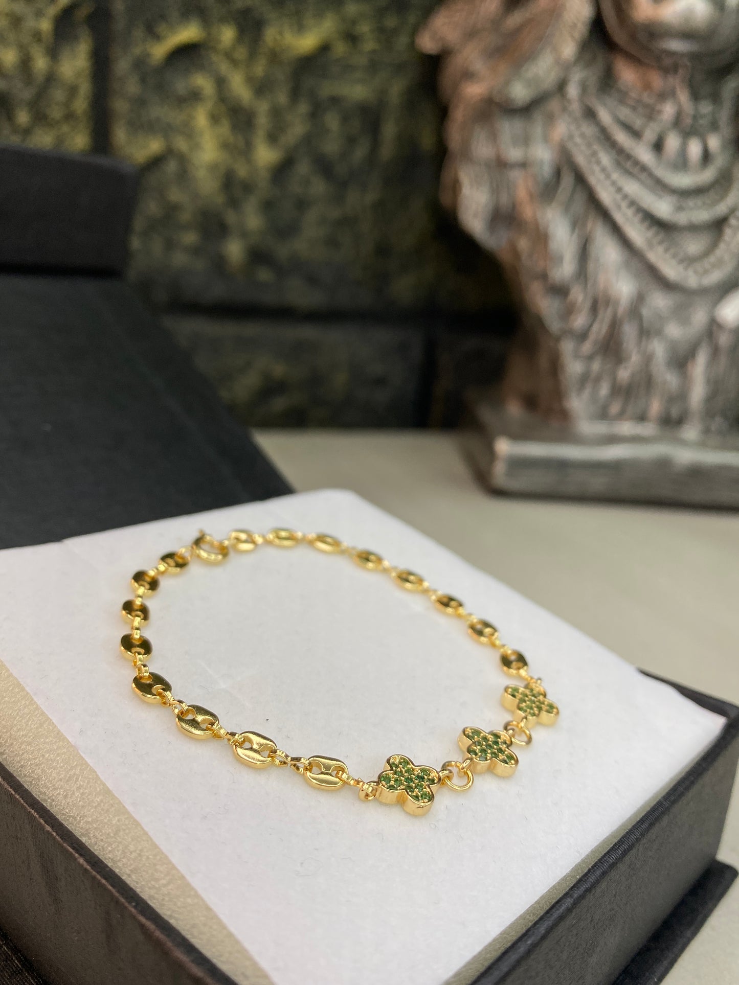 Pulso Gucci Van Cleef circonado verde