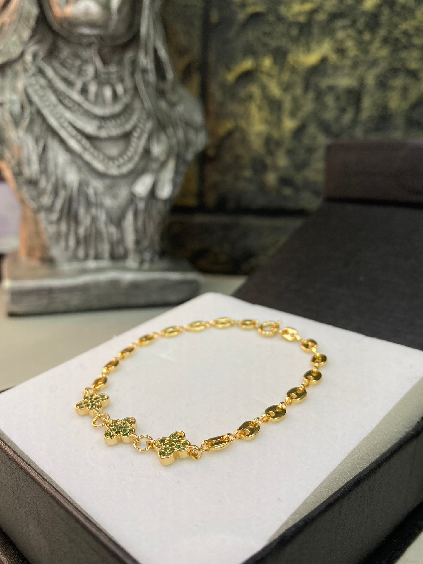 Pulso Gucci Van Cleef circonado verde