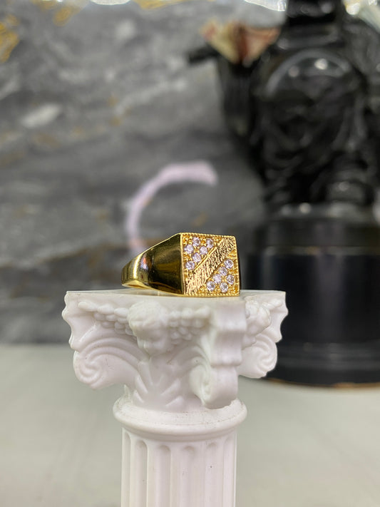 Anillo Importado Cuadrado Circonado Talla 10