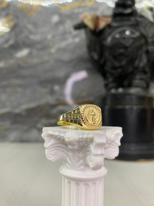 Anillo San Benito Troquelado Talla 10
