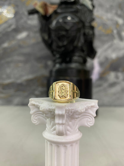 Anillo Guadalupe silueta cuadrado Troquelado Talla 7