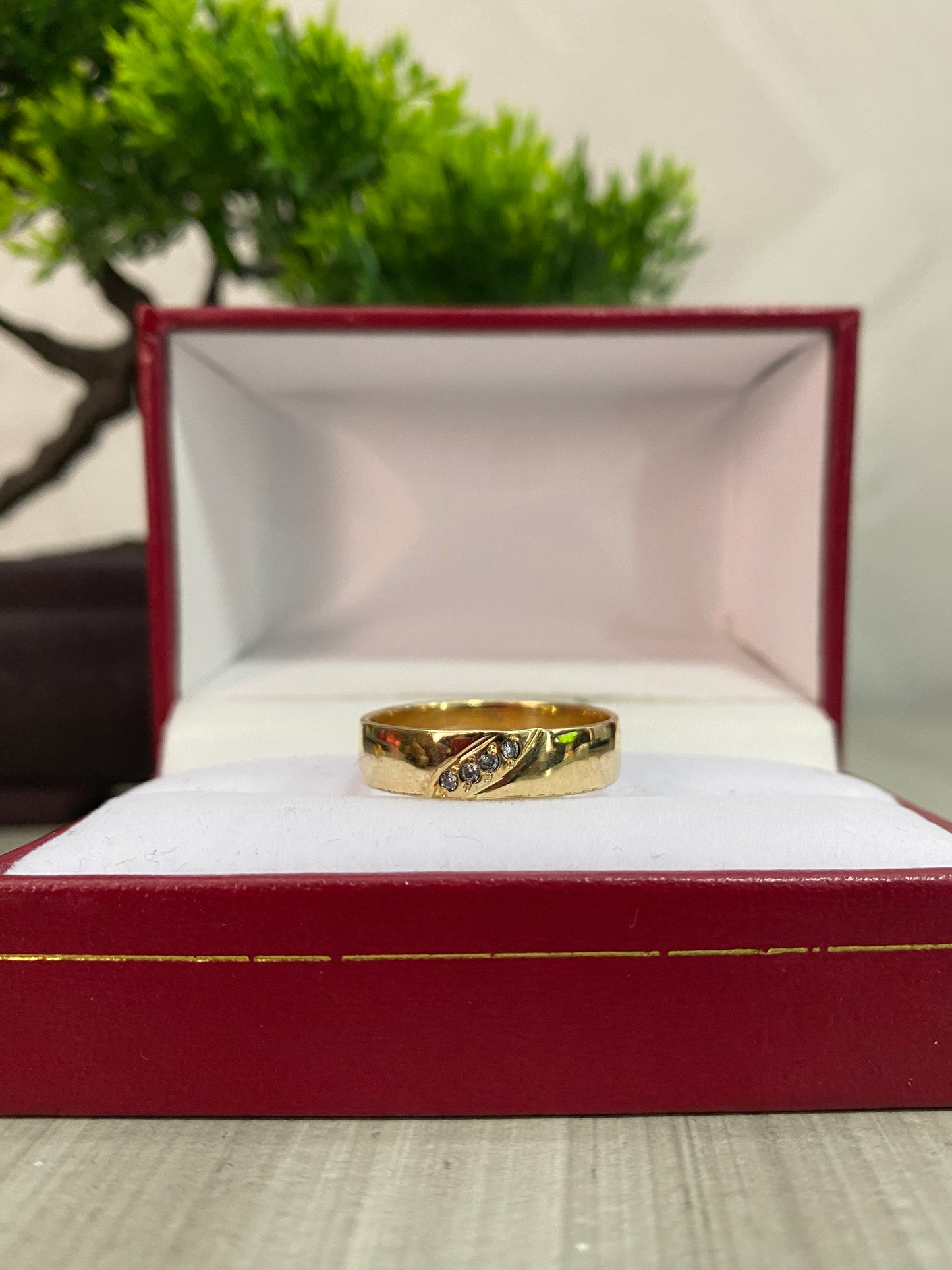 Argolla Matrimonial lisa Circonada blanca Talla 7