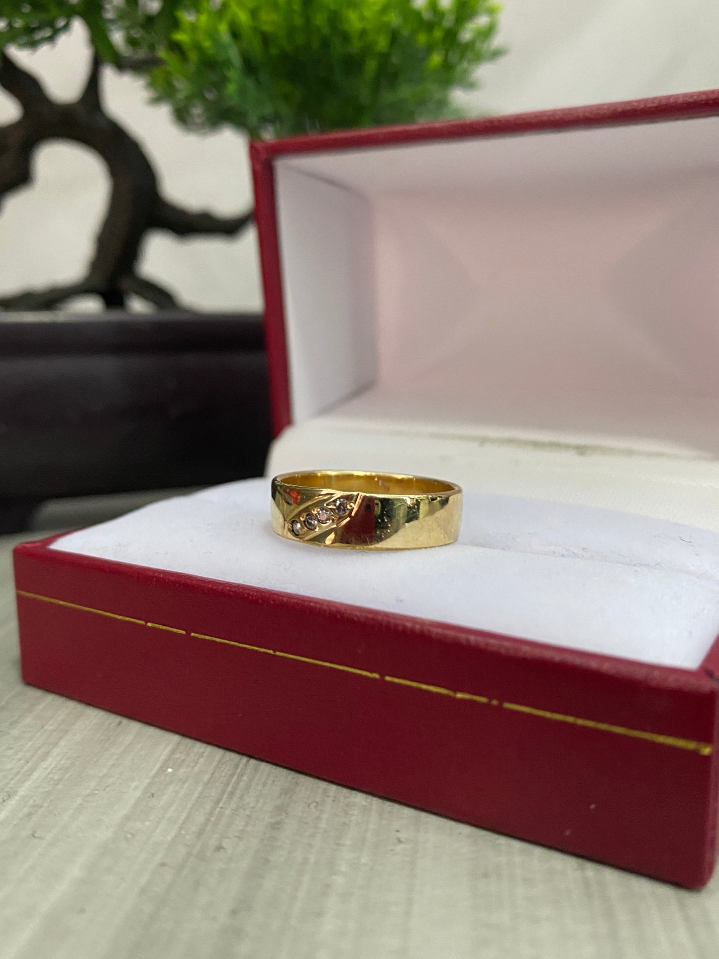 Argolla Matrimonial lisa Circonada blanca Talla 10