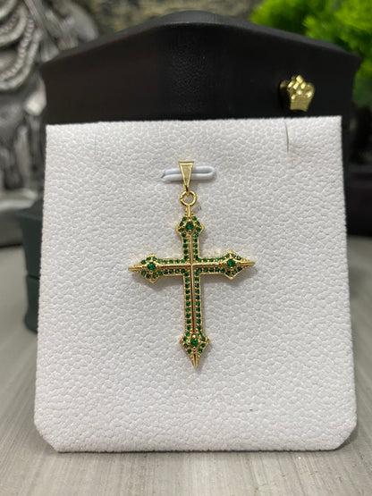Dije Cruz circones verdes