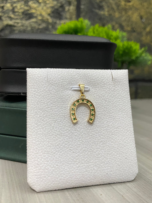 Dije Herradura circonado verde