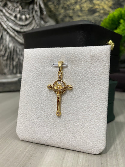 Dije Crucifijo 3d centro blanco