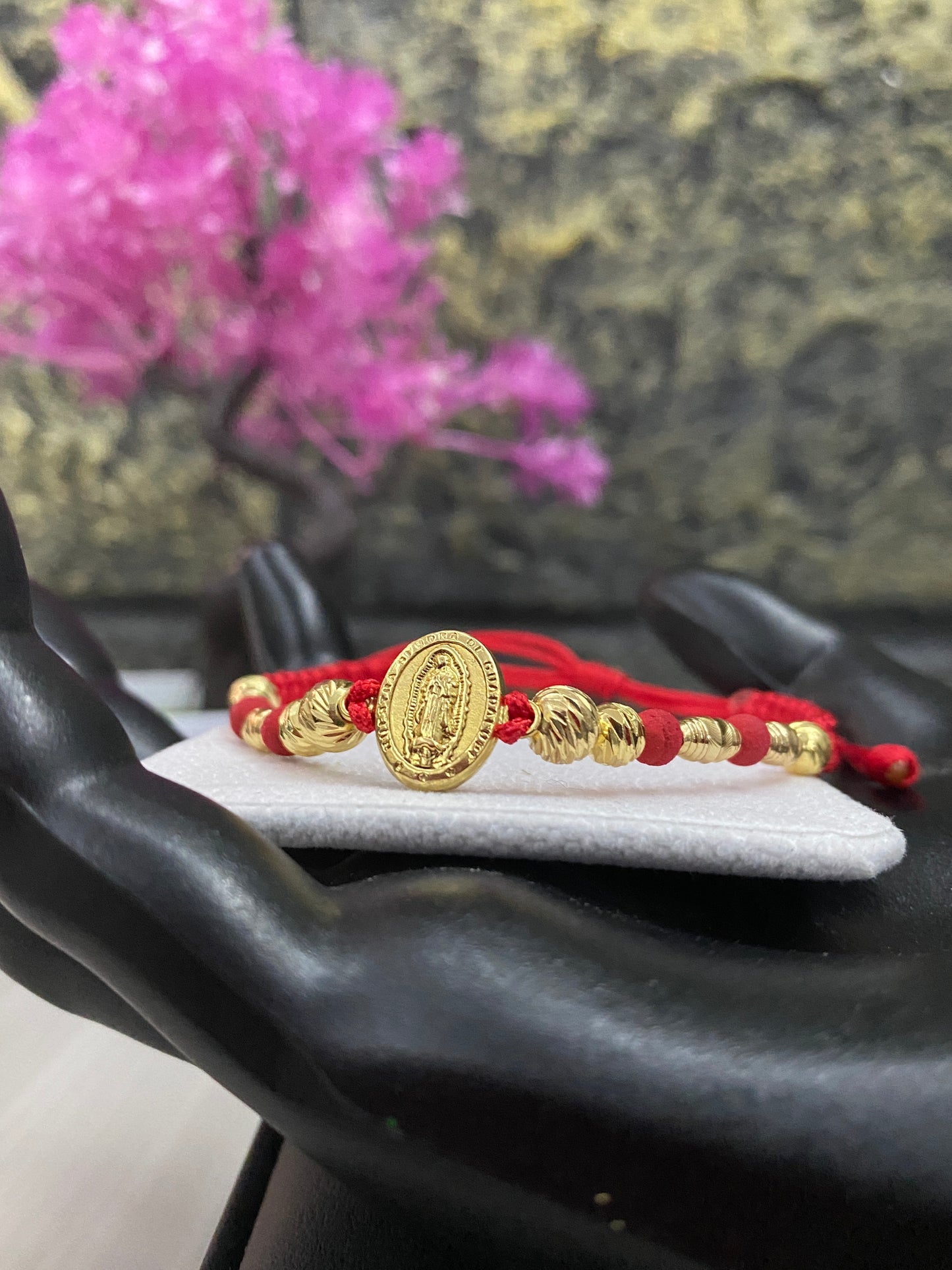 Pulsera Guadalupe diamantada y barriles importados