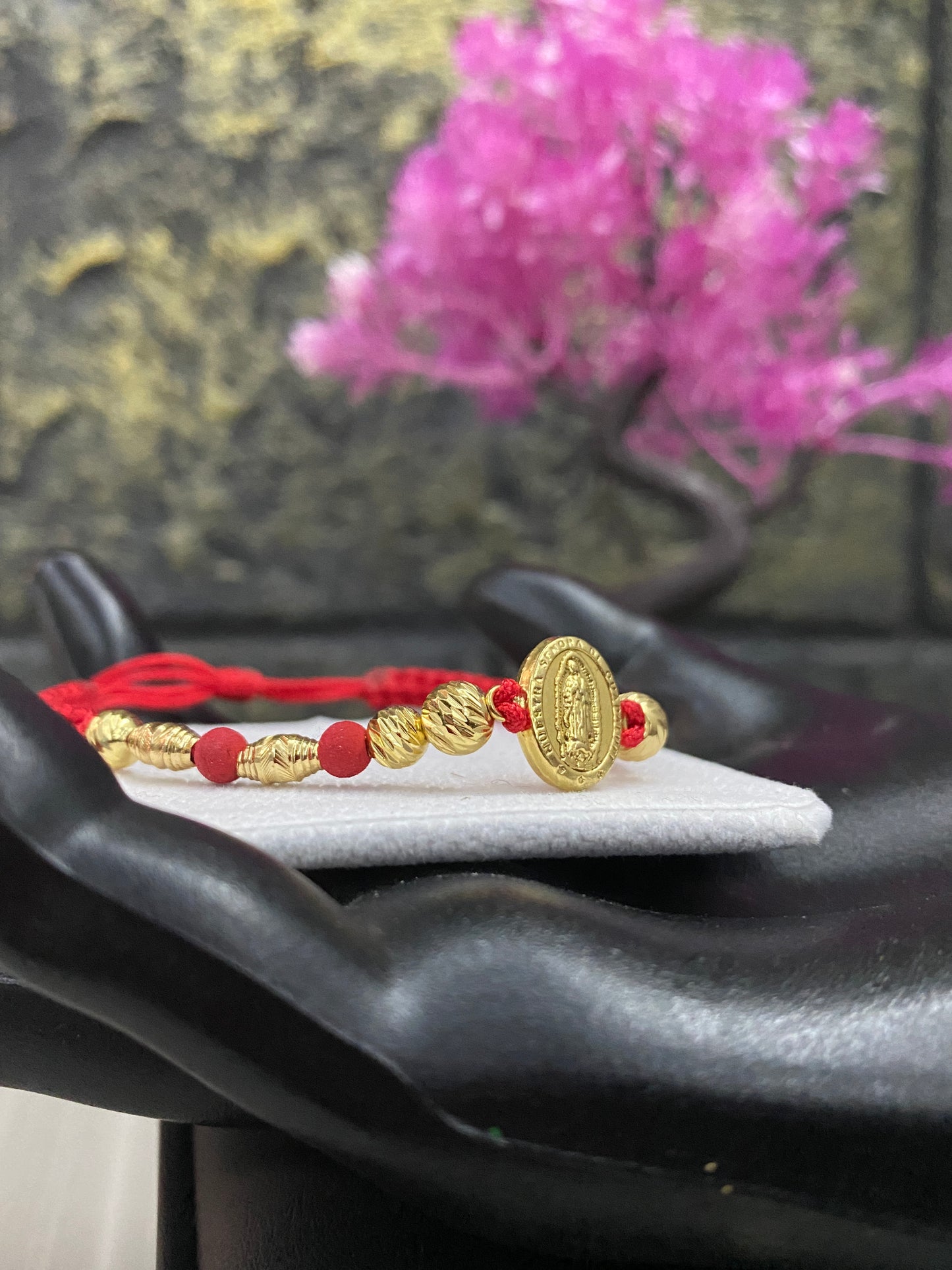 Pulsera Guadalupe diamantada y barriles importados