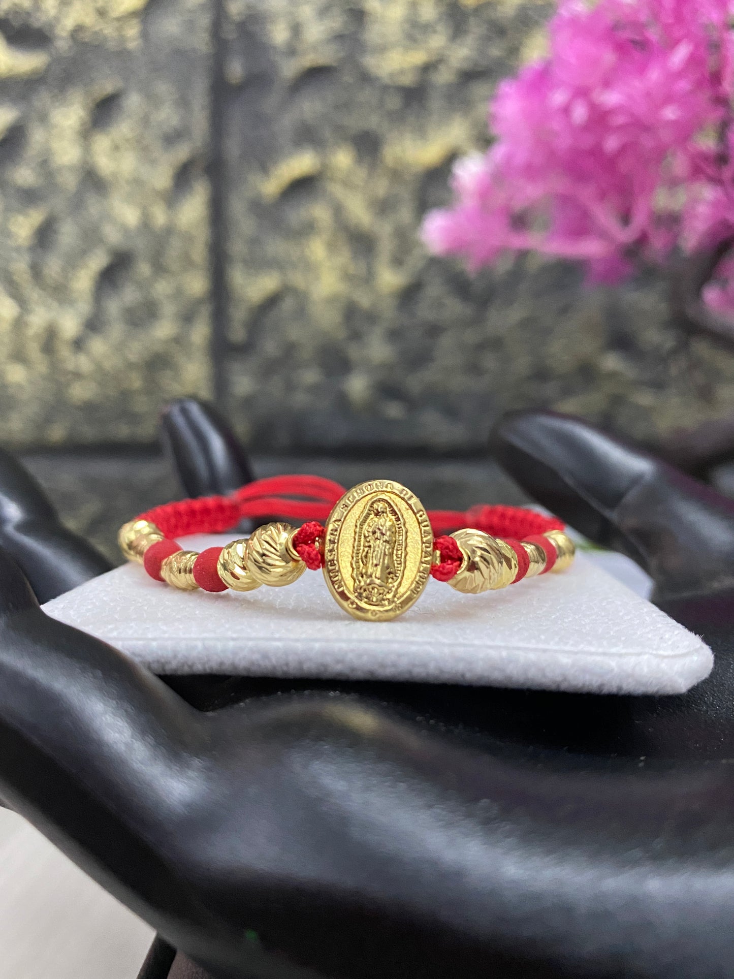 Pulsera Guadalupe diamantada y barriles importados