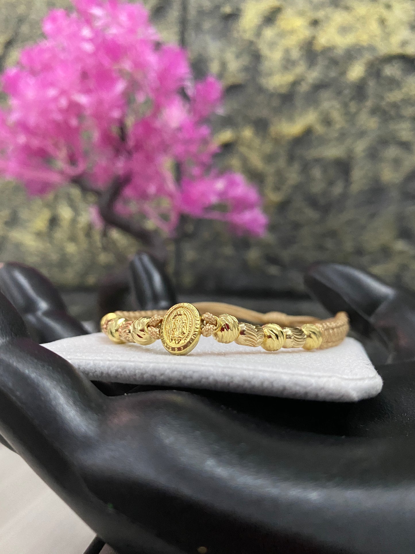 Pulsera Guadalupe barriles y #5 diamantados