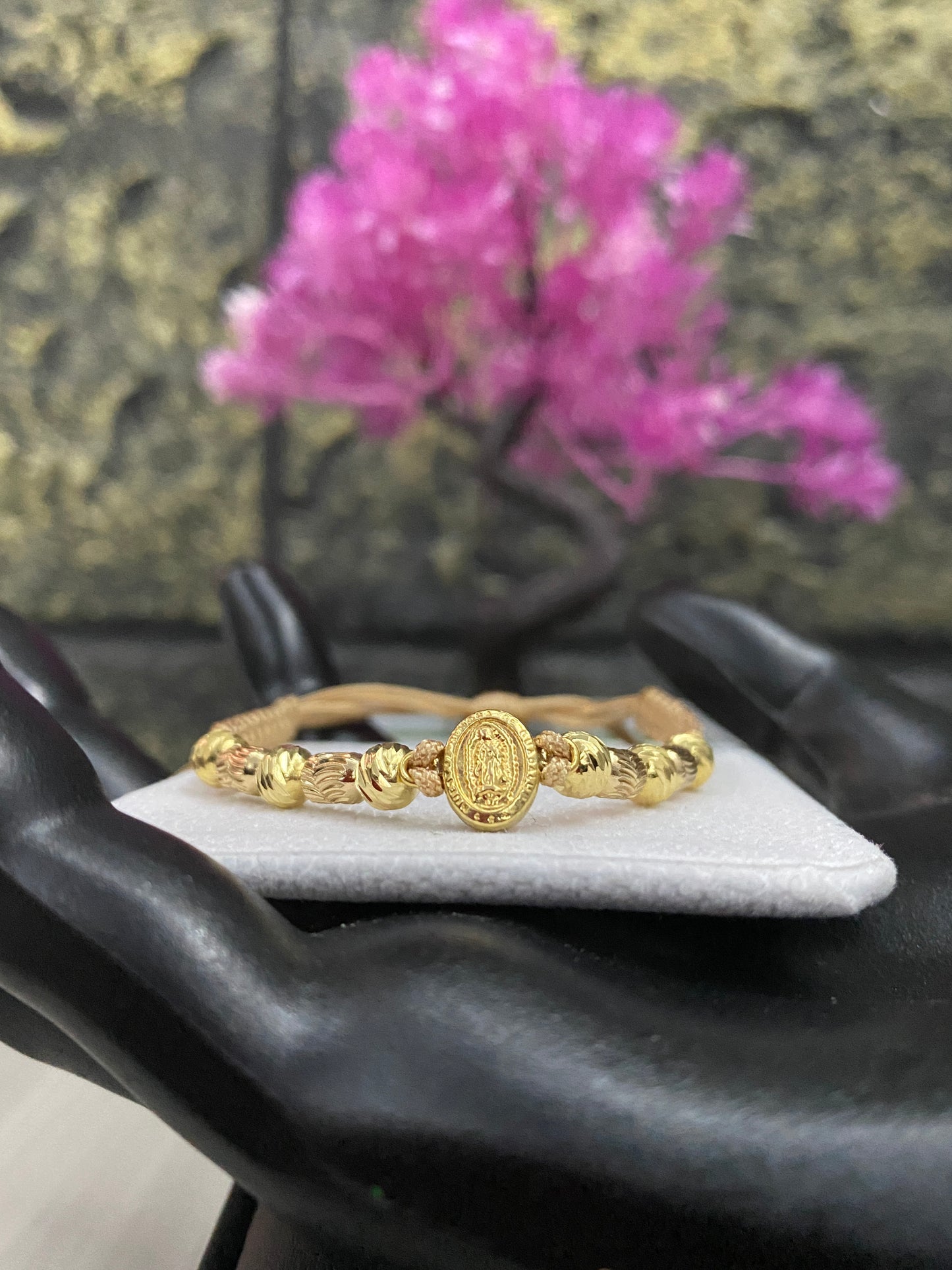 Pulsera Guadalupe barriles y #5 diamantados