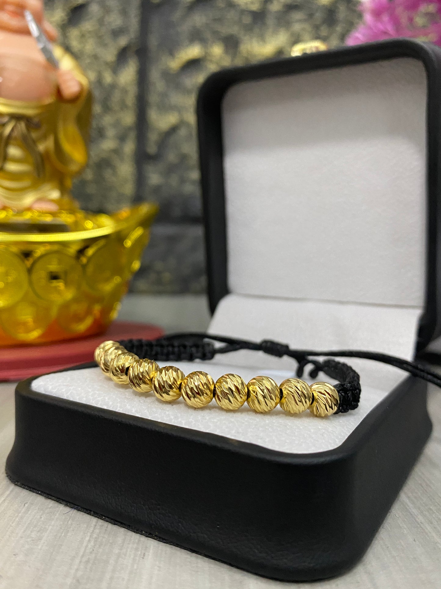Pulsera 11 balines #6 tipo oro